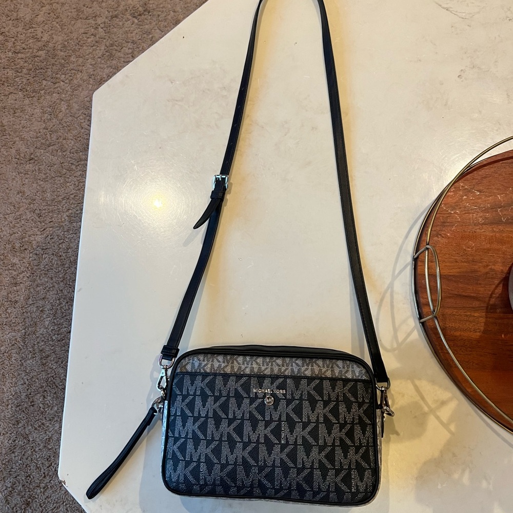Michael kors black and silver purse